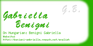 gabriella benigni business card